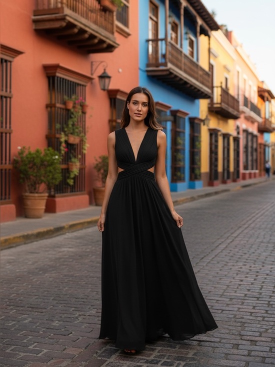 Lulus Dresses & Skirts - Lulu's Vivid Imagination Black Cutout Maxi Dress l